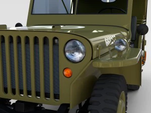 full w chassis jeep willys mb military top rev 3D Model