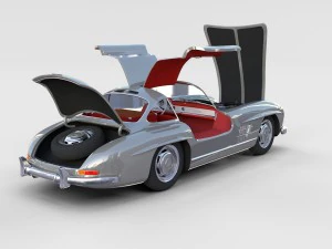 повністю змодельований mercedes 300sl gullwing rev 3D Модель