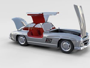 повністю змодельований mercedes 300sl gullwing rev 3D Модель