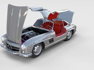 повністю змодельований mercedes 300sl gullwing rev 3D Модель