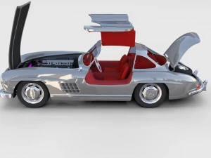 повністю змодельований mercedes 300sl gullwing rev 3D Модель