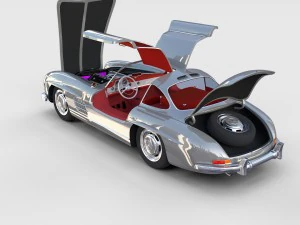 повністю змодельований mercedes 300sl gullwing rev 3D Модель