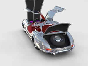 повністю змодельований mercedes 300sl gullwing rev 3D Модель