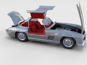 повністю змодельований mercedes 300sl gullwing rev 3D Модель