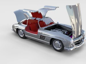 повністю змодельований mercedes 300sl gullwing rev 3D Модель