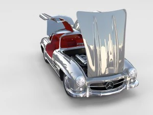 повністю змодельований mercedes 300sl gullwing rev 3D Модель