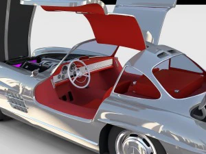 повністю змодельований mercedes 300sl gullwing rev 3D Модель