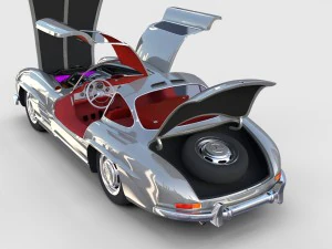 повністю змодельований mercedes 300sl gullwing rev 3D Модель