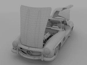 повністю змодельований mercedes 300sl gullwing rev 3D Модель