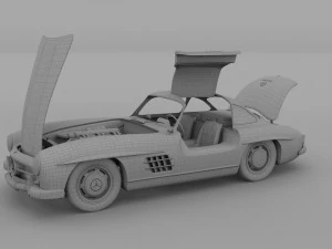 повністю змодельований mercedes 300sl gullwing rev 3D Модель