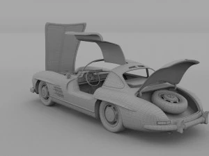 повністю змодельований mercedes 300sl gullwing rev 3D Модель