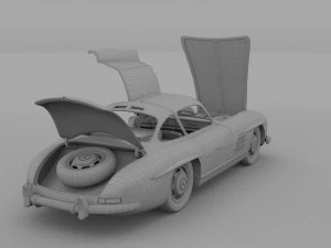 повністю змодельований mercedes 300sl gullwing rev 3D Модель