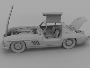 повністю змодельований mercedes 300sl gullwing rev 3D Модель