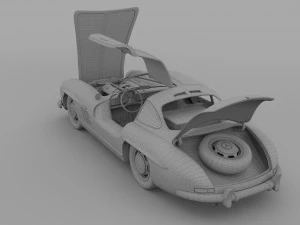 повністю змодельований mercedes 300sl gullwing rev 3D Модель