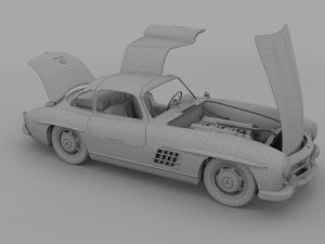повністю змодельований mercedes 300sl gullwing rev 3D Модель