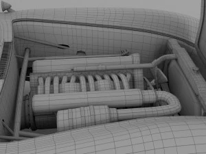 повністю змодельований mercedes 300sl gullwing rev 3D Модель