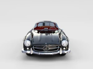 rigged mercedes 300sl gullwing with interior rev 3D Model