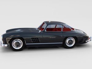 rigged mercedes 300sl gullwing with interior rev 3D-Modell