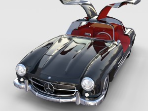 rigged mercedes 300sl gullwing with interior rev 3D-Modell