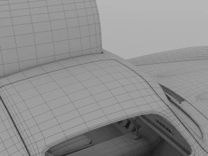 rigged mercedes 300sl gullwing with interior rev 3D Model