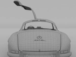 rigged mercedes 300sl gullwing with interior rev 3D Model
