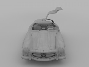 rigged mercedes 300sl gullwing with interior rev 3D-Modell
