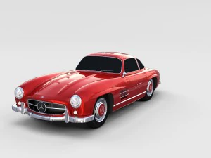 rigged mercedes 300sl w198 rev 3D Model