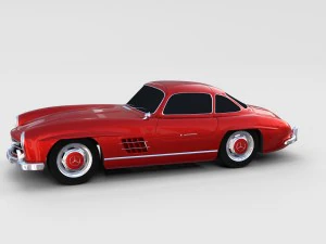 rigged mercedes 300sl w198 rev 3D Model