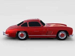 rigged mercedes 300sl w198 rev 3D Model