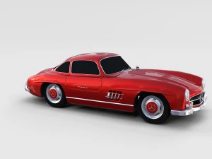 rigged mercedes 300sl w198 rev 3D Model