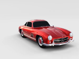 rigged mercedes 300sl w198 rev 3D Model