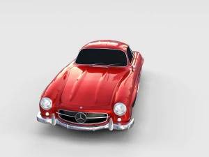 rigged mercedes 300sl w198 rev 3D Model