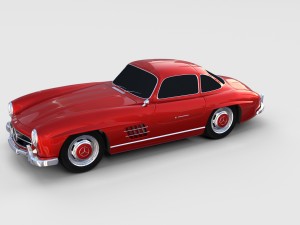 rigged mercedes 300sl w198 rev 3Dモデル