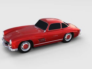 rigged mercedes 300sl w198 rev 3D Model