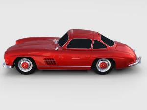 rigged mercedes 300sl w198 rev 3D Model