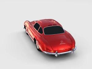 rigged mercedes 300sl w198 rev 3D Model