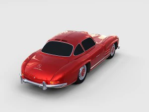 rigged mercedes 300sl w198 rev 3D Model