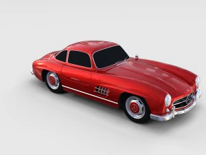 rigged mercedes 300sl w198 rev 3D Model
