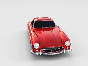 rigged mercedes 300sl w198 rev 3D Model