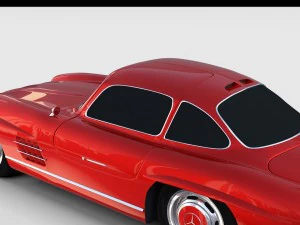 rigged mercedes 300sl w198 rev 3D Model