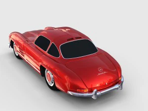 rigged mercedes 300sl w198 rev 3D Model