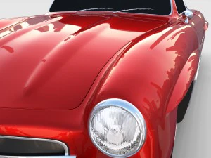rigged mercedes 300sl w198 rev 3D Model