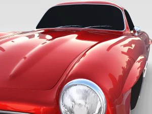 rigged mercedes 300sl w198 rev 3D Model