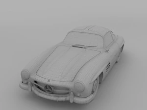 rigged mercedes 300sl w198 rev 3D Model