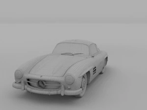 rigged mercedes 300sl w198 rev 3D Model