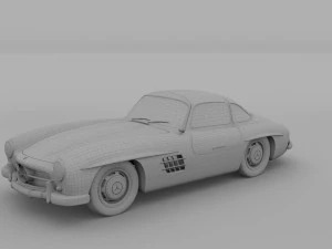 rigged mercedes 300sl w198 rev 3D Model