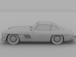 rigged mercedes 300sl w198 rev 3D Model