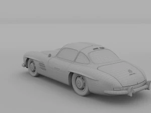 rigged mercedes 300sl w198 rev 3D Model