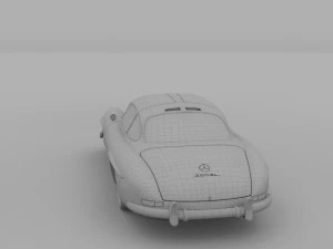 rigged mercedes 300sl w198 rev 3D Model
