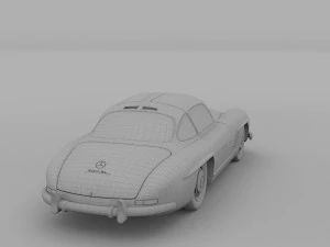 rigged mercedes 300sl w198 rev 3D Model